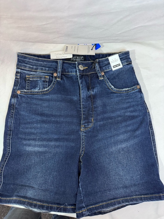 Judy Blue Pants - JUDY BLUE Dark Wash Tummy Control Cooling Shorts - Size M